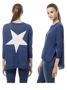 360Sweater Aruna 100% Linen Star Back Sweater size S